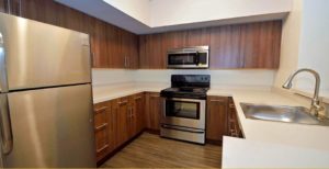 Kitchens in Christina Mill Apartments are functional and modern.