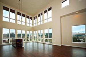 Floor to ceiling windows provide gorgeous views inside Allez Apartments.