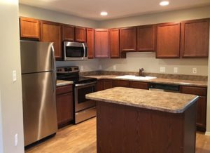 Beautifully remodeled kitchens and stainless steel appliances for residents of Thomasbrook Apartments. 