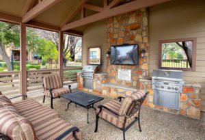 Impress guests at the outdoor kitchen of Olympus Team Ranch in Benbrook, Texas.